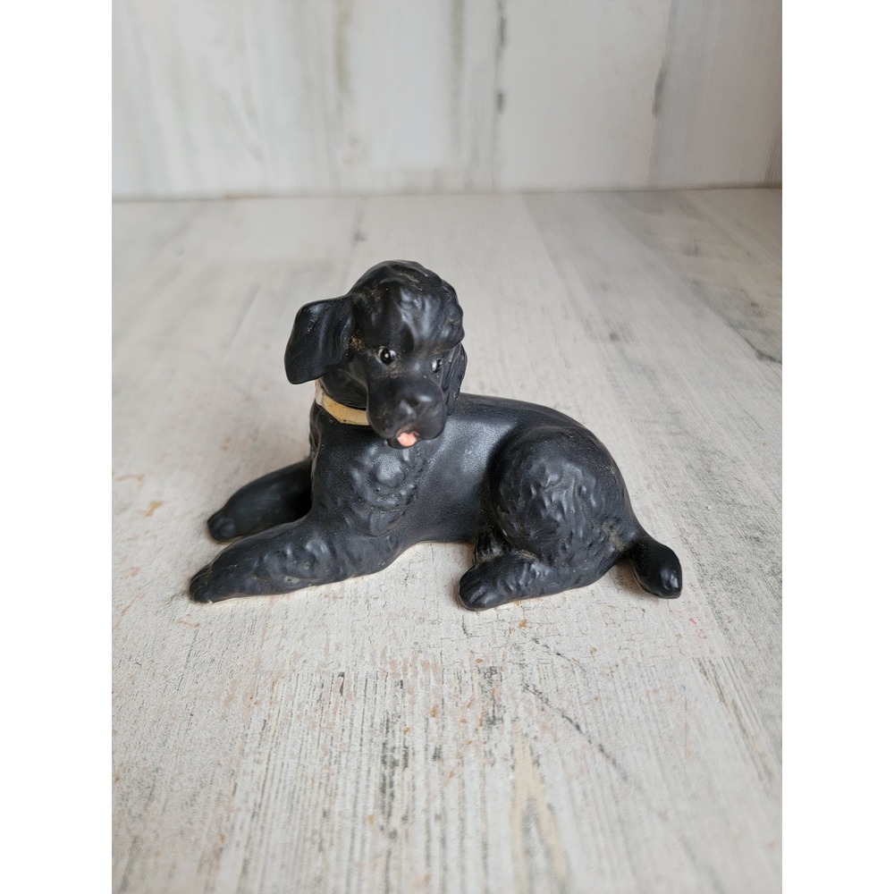 Lefton‎ black poodle mini vintage figure dog puppy unique home decor